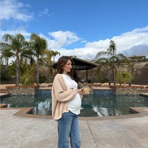 Blue straight leg maternity jeans